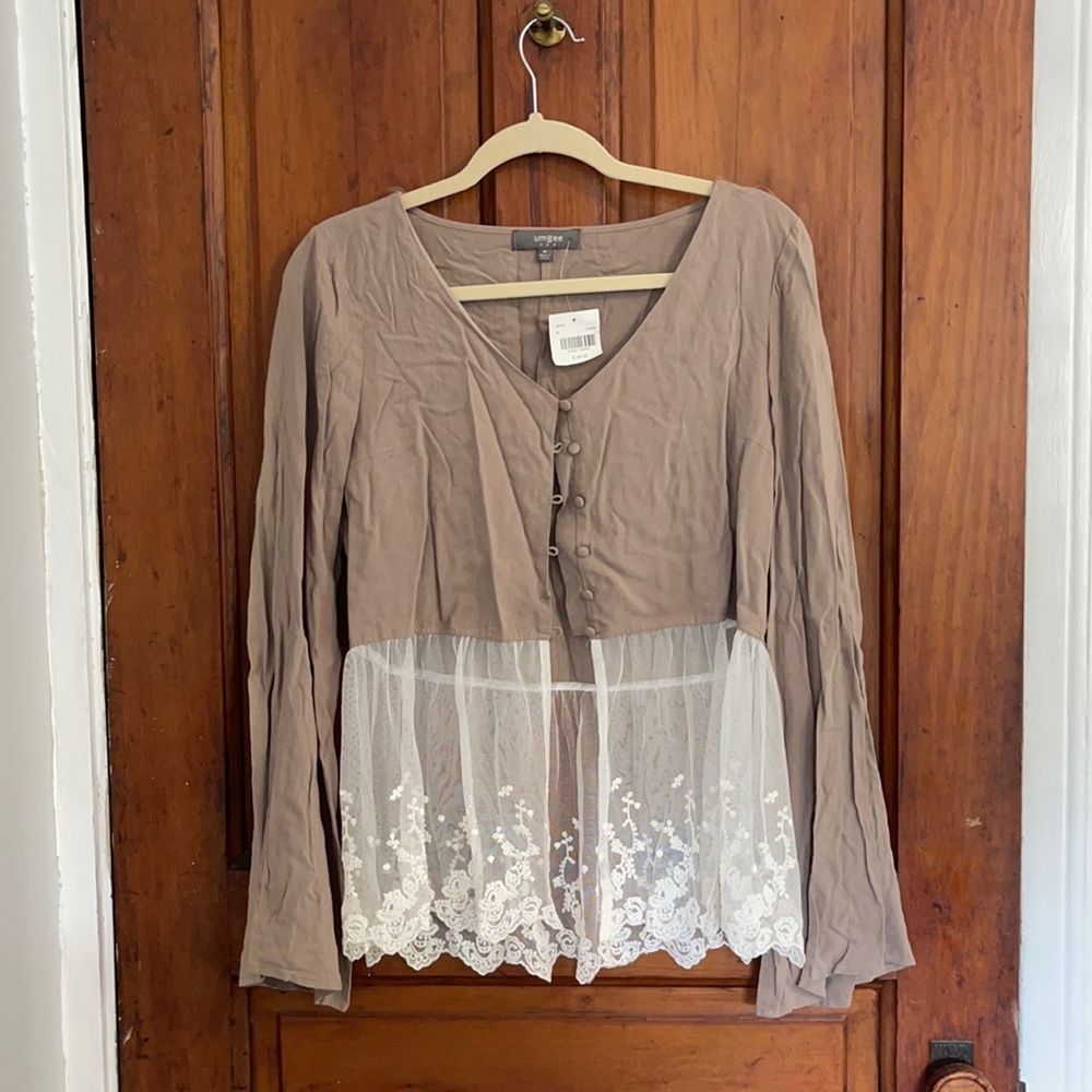 Umgee Bell-Sleeved Blouse - Size M